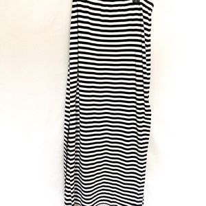 Striped Double Slit Maxi Skirt